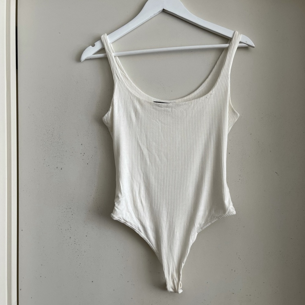 Lux LA White Ribbed Bodysuit